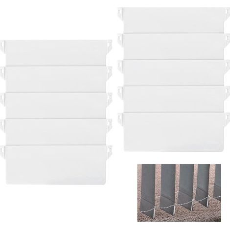 10pcs Plaque de Lestage Store Californien Poids Lest Stores Verticaux Plaque Lestage Store Lamelle Verticale 125mm Pièce Rechange Blanche (1/5)