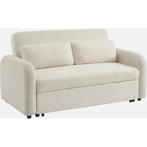 Divano letto arrotondato 2 posti bouclé