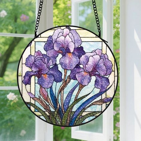15cm Attrape-soleil floral en vitrail – Décoration intérieure pour fenêtre – Idée cadeau pour Noël, la fête des Mères et les anniversaires – Parfait pour les femmes, les mamans et les échanges de cade (1/5)
