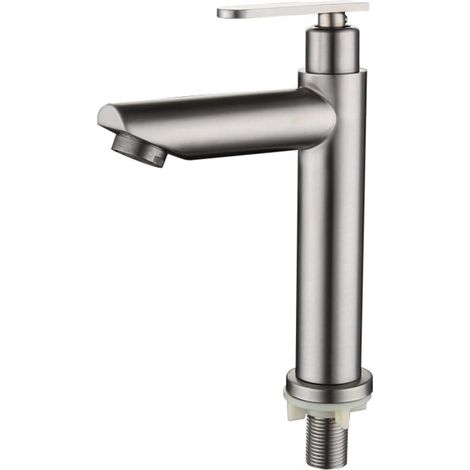 Robinet de lavabo - inox - eau froide - pour lavabo sur plan (1/5)