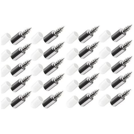 25.5x7.5mm 20 pièces Support stratifié pour panneau d'armoire avec manchon en caoutchouc Clous de séparation antidérapants durs pour armoire de garde-robe Clous de séparation en verre Support (1/5)