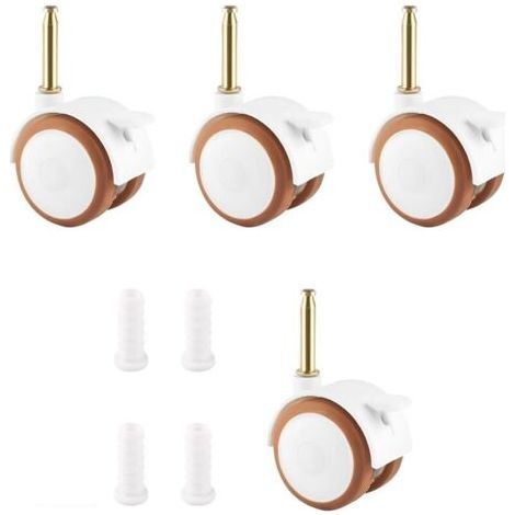 Quatre roulettes pivotantes en caoutchouc, spécialement conçues pour le mobilier enfant, adaptées aux berceaux, berceaux (1/5)