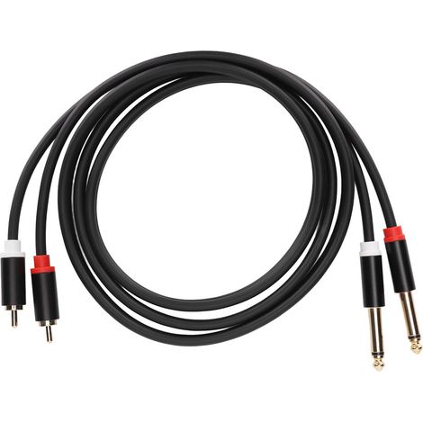 Stereokabel 2 RCA auf 2 6,35-mm-Klinkenstecker (TS) – 1,5 m – Audio-Verbindungskabel