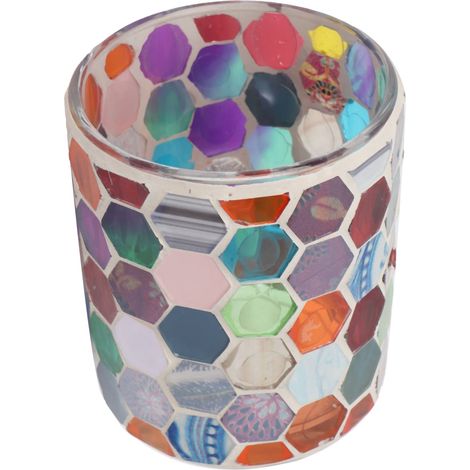 Bougeoirs en verre colorés faits à la main, photophores romantiques pour bougies chauffe-plat, un incontournable pour les réceptions de mariage. (1/5)