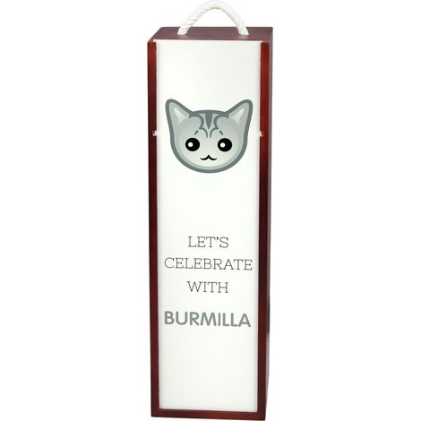 Burmilla - scatola per vino con grafica e iscrizione del marchio Art-Dog (1/5)