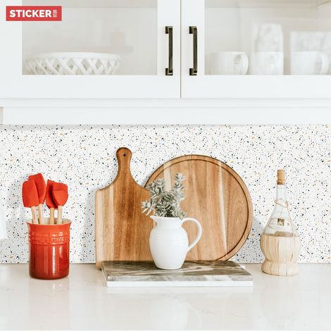 Crédence Adhésive Terrazzo Vert Jaune 400 x 60 cm (1/4)