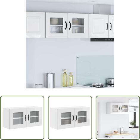 Holzschrank - Küchenschrank Kalmar Hochglanz Weiß 80 x 31 x 40 cm (1/5)