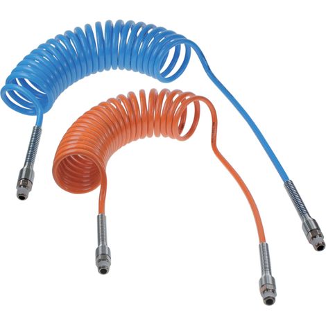 Tuyau spiralé 1471P, avec raccord R 1/4, Bleu, Diam.ext 6mm, Long. 4m ( Prix pour 1 )
