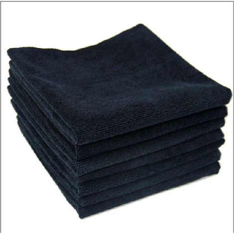 Microfiber Cloths, Black Waffle Weave, Washable Kitchen Towel, Thick Cleaning Cloths, Lint-Free, 30cm x 30cm, Pack of 5 (1/5)