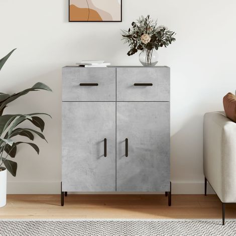 Buffet Meuble de rangement Armoire de cuisine gris béton 69,5x34x90 cm bois d'ingénierie 87821 (1/5)