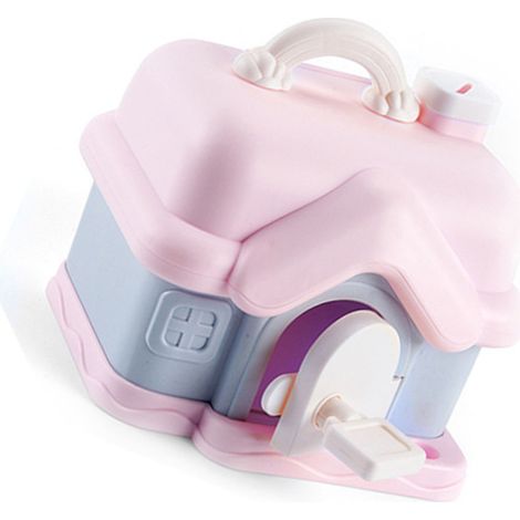 Piggy Bank Maison Cartoon Cottage pour enfants Rose Clair Grande Capacité avec sticker (1/5)