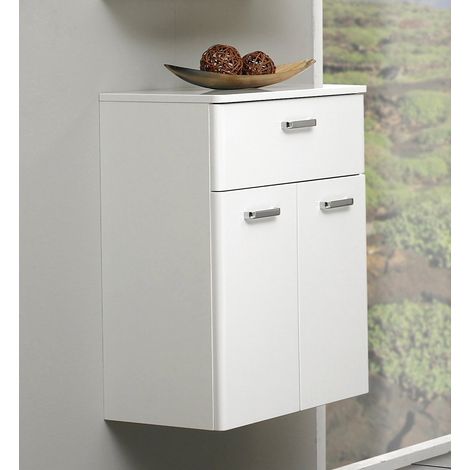 Pelipal Mobile da bagno Quickset 359 in bianco lucido, larghezza 53 cm  Mobile base con 2 ante, 1 cassetto e 1 ripiano