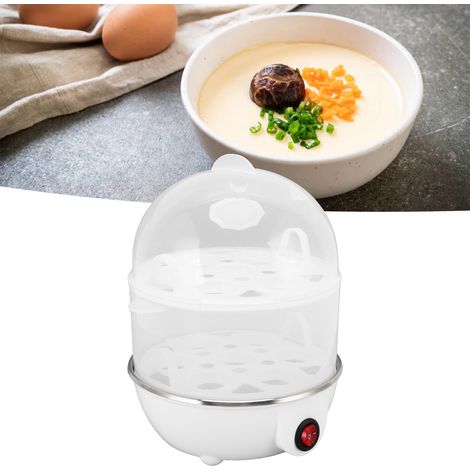 Cuiseur à œufs multifonctionnel à double couche, cuiseur à œufs domestique, cuit à la vapeur 14 œufs à la fois, anti-brûlure à sec, mini machine à petit-déjeuner avec arrêt automatique, norme américai (1/5)