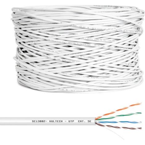 Vultech Cavo di Rete 305 m Cat5e U / UTP (UTP) Colore Bianco (1/4)