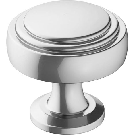 Bouton de placard  Chrome poli  32 mm de diamètre  1 lot  Bouton de tiroir  Quincaillerie d'armoire (1/5)