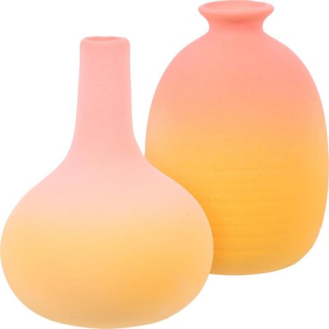 2pièces Lot de Vases à Fleurs en Céramique Décoratifs pour Intérieur à Poser Bureau pour Composition Élégante (1/5)