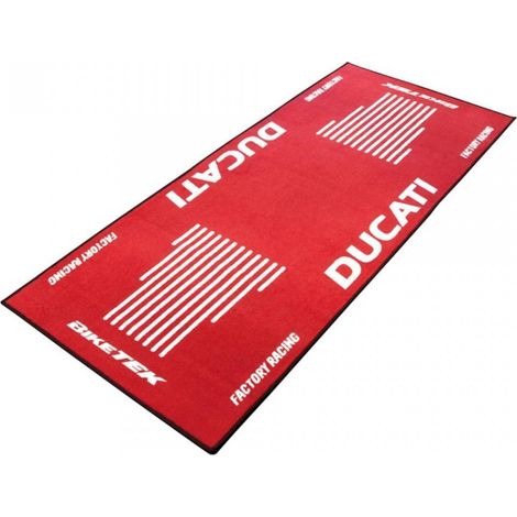 Tapis environnemental Biketek Garage Mat rouge blanc pour moto