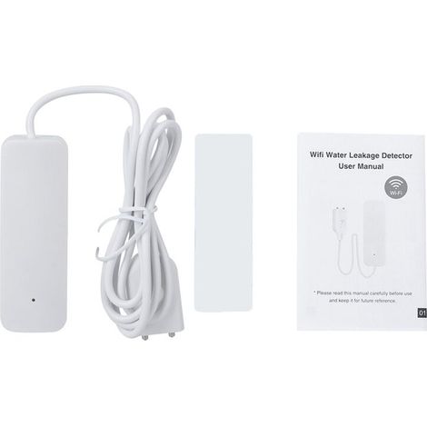 Détecteur intelligent de fuite d’eau sans fil avec Wi-Fi – Surveillance en temps réel du niveau d’inondation, alertes push instantanées, compatible Tuya – Pour salle de bain, cuisine, sous-sol