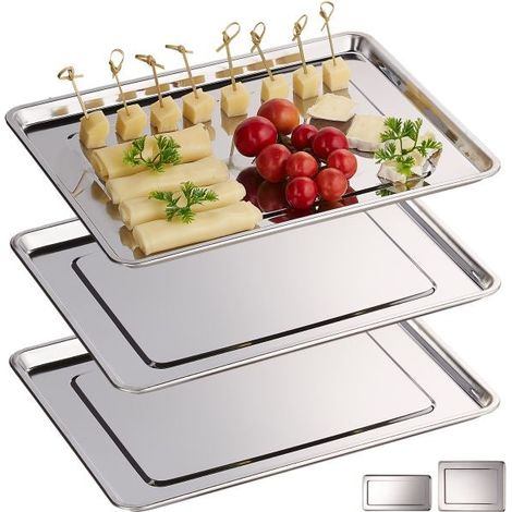 3x steel serving trays (1/5)