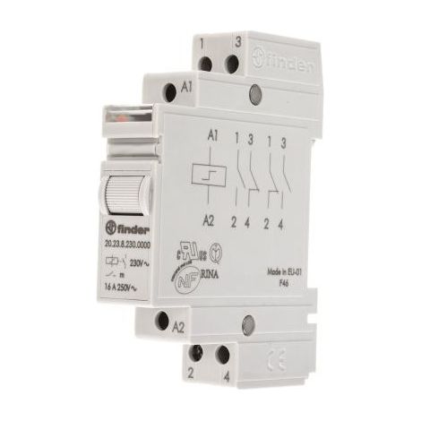 Zweipolig 110Vac 16Amp 1NA/1NC DIN-Schiene 20238110.0000