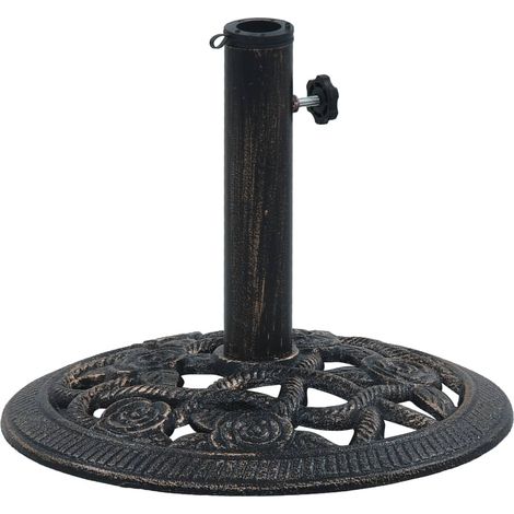Pied de parasol,Socle de parasol Noir et bronze 9 kg 40 cm Fonte -46827 (1/5)