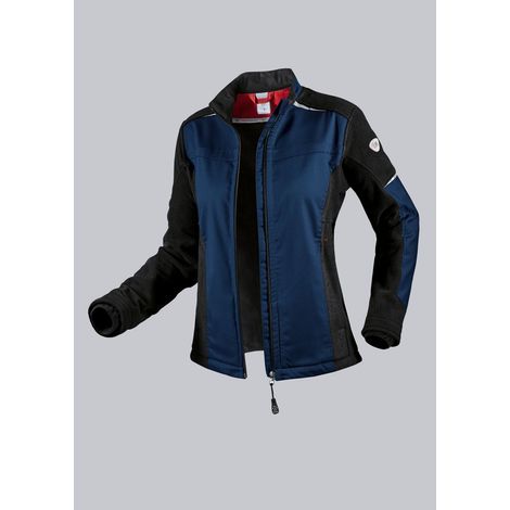 Veste de Travail Technique Femme Polaire Bleu Nuit - Col Montant, elements Reflechissants, 2 Poches Zippees - Workwear Taille M