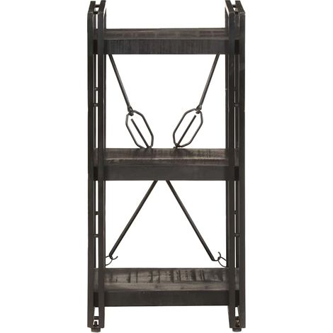 Maison Exclusive - Libreria a 3 Ripiani 40x30x80cm Nero in Legno Massello di Mango