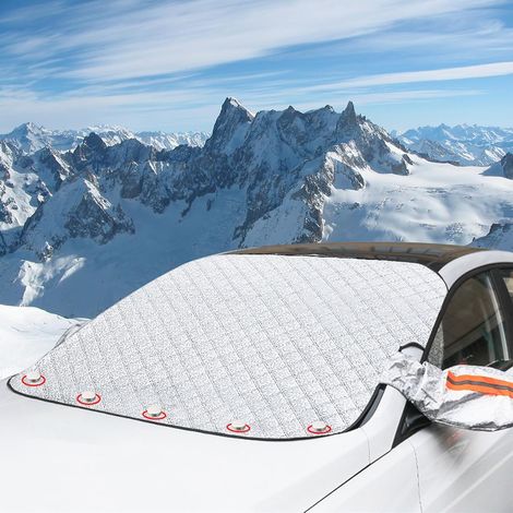Windscreen cover, car windscreen cover, ultra-thick winter windscreen cover with 2 mirror covers, foldable, ice protection film for cars, snow, frost, sun (1/5)