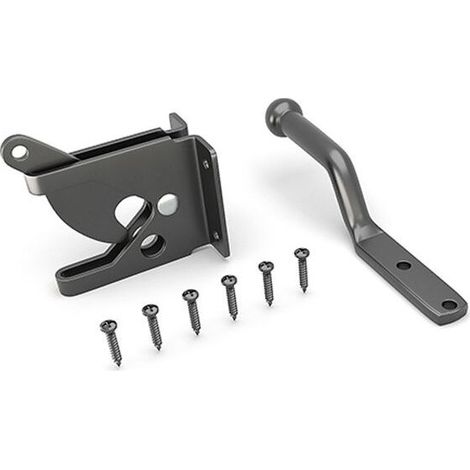 2Pcs Self Locking Gate Latch Automatic Gravity Lever Fence Gate Lock for Wood Fence Gate Latches Steel Black，116mm (1/3)