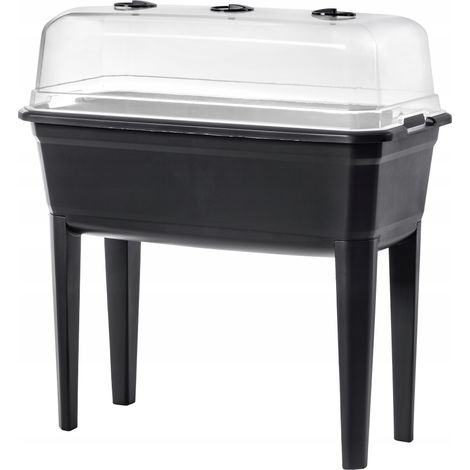 KADAX Gewächshaus auf Beinen, aus Kunststoff, 42L, 75 cm, Anthrazit (1/5)
