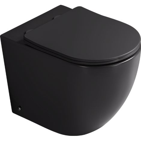 Mexen Lena cuvette WC sur pied Rimless Tornado avec abattant à descente progressive slim, duroplast, noir mat - 32224085T (1/2)