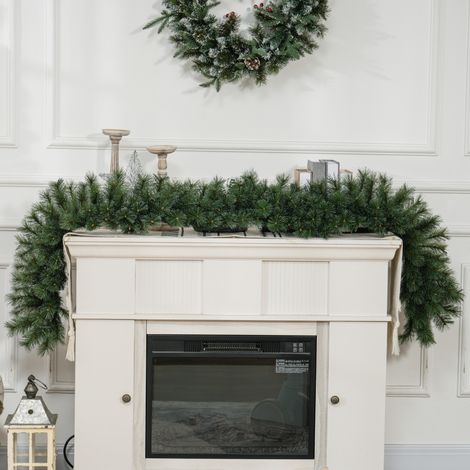 Guirlande artificielle de Noël de 1,8, en sapin, vert, pour maison et usage quotidien, guirlande de sapin pour escaliers et cheminée