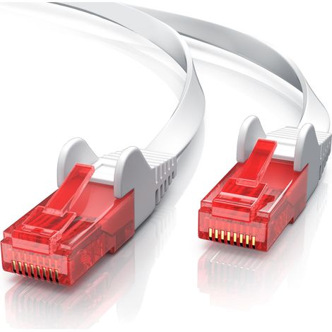 CSL Cat 6 Flachband LAN Kabel - mehrfach geschirmt - UTP Gigabit - 1000 Mbit/s - Patchkabel Flachkabel - Netzwerkkabel - 10m (1/5)