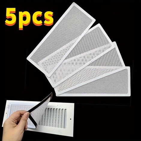 5pcs Grilles de ventilation magnétiques pour maison, filtre anti-poussière universel pour bouches d’aération HVAC, fixation clips sans perçage pour bouches standard de sol/mur/plafond (1/5)