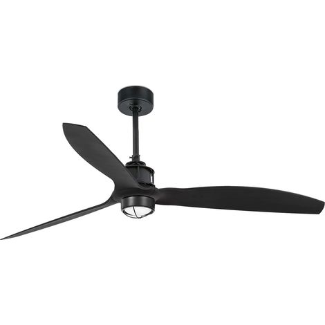 FARO Ventilador techo acero negro opaco Ø1280 3 palas luz LED 3000K mando a distancia ON-OFF memoria de ventilador bloqueo y confirmación sonora Just Fan M