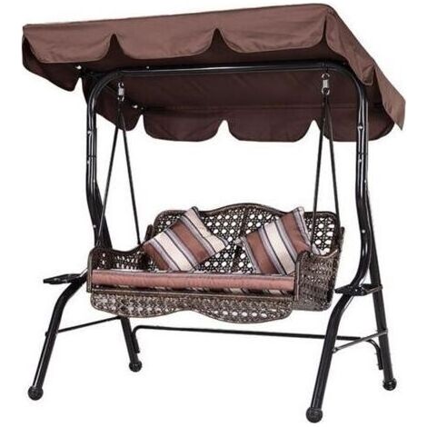 210D Housse De Rechange pour Siège De Balançoire Imperméable À l'eau Jardin Housse Chaise Hamac coffee-142 120 18cm, Ensoleillé (1/5)