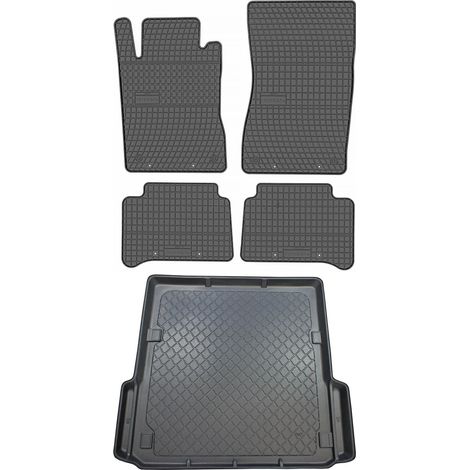 Juego de alfombrillas de goma para coche y maletero para Mercedes Clase E W211 Familiar (2003-10.2009).