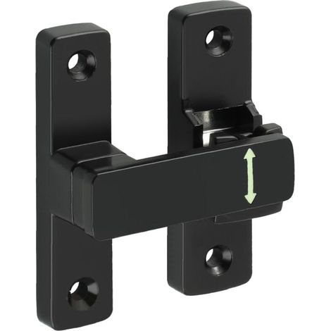 Loquet Porte à 90° et 180°, Verrou Porte Coulissante 7.8 CM, Loquet Porte En Alliage de Zinc, Pour la Maison, Jardin, Armoires, Pratique et Robuste, Noir (1/4)