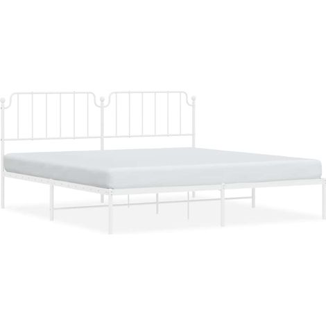 Maison Exclusive - Giroletto con Testiera Metallo Bianco 193x203 cm