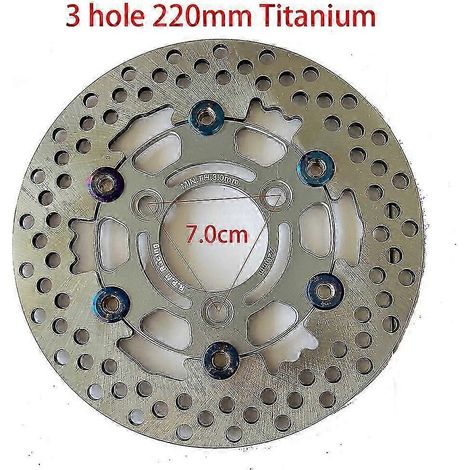 Disques de frein flottants universels en alliage d'aluminium pour moto, diamètre extérieur 200 mm/220 mm/245 mm/260 mm, plaquettes de frein à refroidissement rapide (7.0 Titane 220 mm) (1/5)