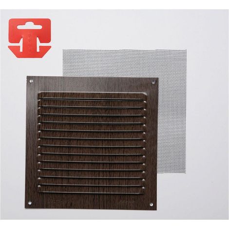 Griglia con Zanzariera in Alluminio 0,6 Simil Wenge 150x150mm (G)