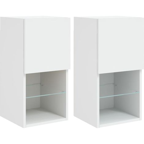 Mobile TV multimediale Mensola TV Credenza TV sala da pranzo soggiorno camera da letto con luci LED 2 pezzi 305 x 30 x 60 cm bianco 020028834