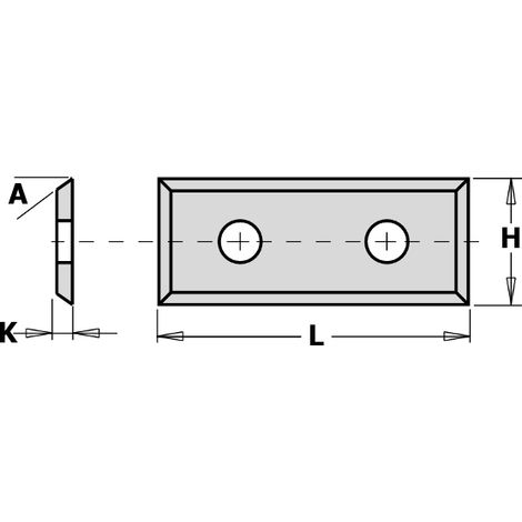 CMT - Cuchilla reversible STD 39,5 x 9 x 1,5 mm - Resistencia à la usure y à la corrosion - Performance de corte accrue - Para usinage preciso - HW - F1730