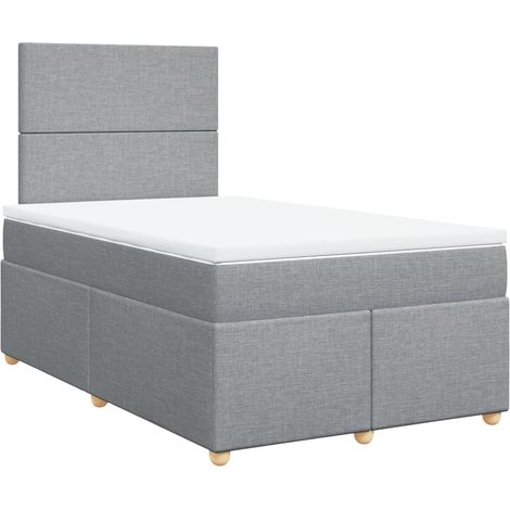 Maison Exclusive - Cama box spring con colchón tela gris claro 12