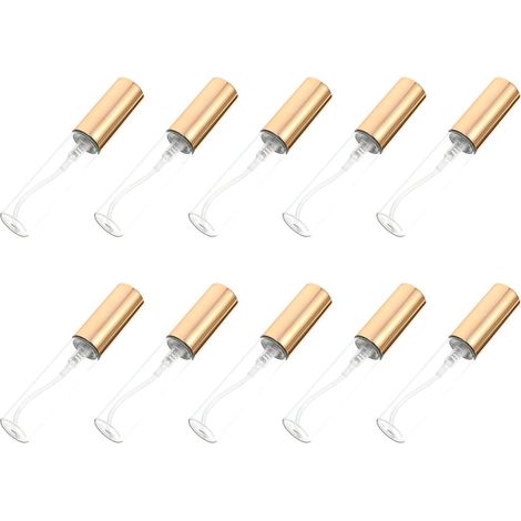10 Pieces Mini 5ml Empty Perfume Spray Bottles in Gold Glass and Plastic, Mist Sprayer for Cosmetic Water and Perfume, Travel and Home Use (1/5)