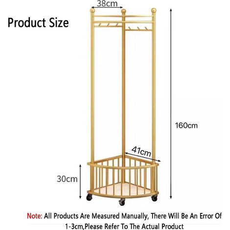 Perchero de esquina con estante de almacenamiento para la entrada, perchero ajustable para el hogar, vestidor, dormitorio, sala de estar. (1/4)