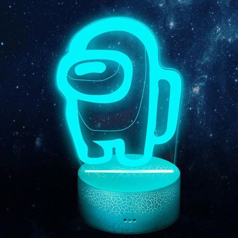 Amo-ng Us 3D-Illusionslampe, Nachtlicht, 3D-Lampe mit Ladekabel und 16 wechselnden Farben, perfekte Geschenke für Kinder (1/4)