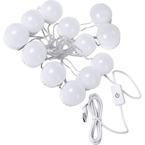 1 Set LED-Spiegelleuchten, LED-Schminkspiegelleuchten, LED-Spiegelleuchten, USB-Glühbirne, LED-Schminkspiegellampen, Schminktisch, weißer Scheinwerfer