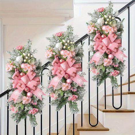 Guirlande En Forme De Larme - Décoration De Noël Pour Escalier Porte Fenêtre Mur - 55 X 25 Cm - 1 Pièce (1/5)