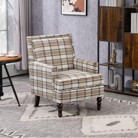 CHICFURN Poltrona relax 110x74x60 cm in velluto a coste bianco con schienale, 1 posto (1/5)